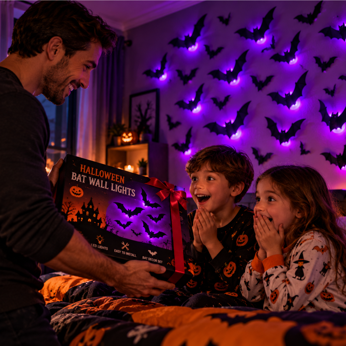 3D LED Glowing Halloween Bat