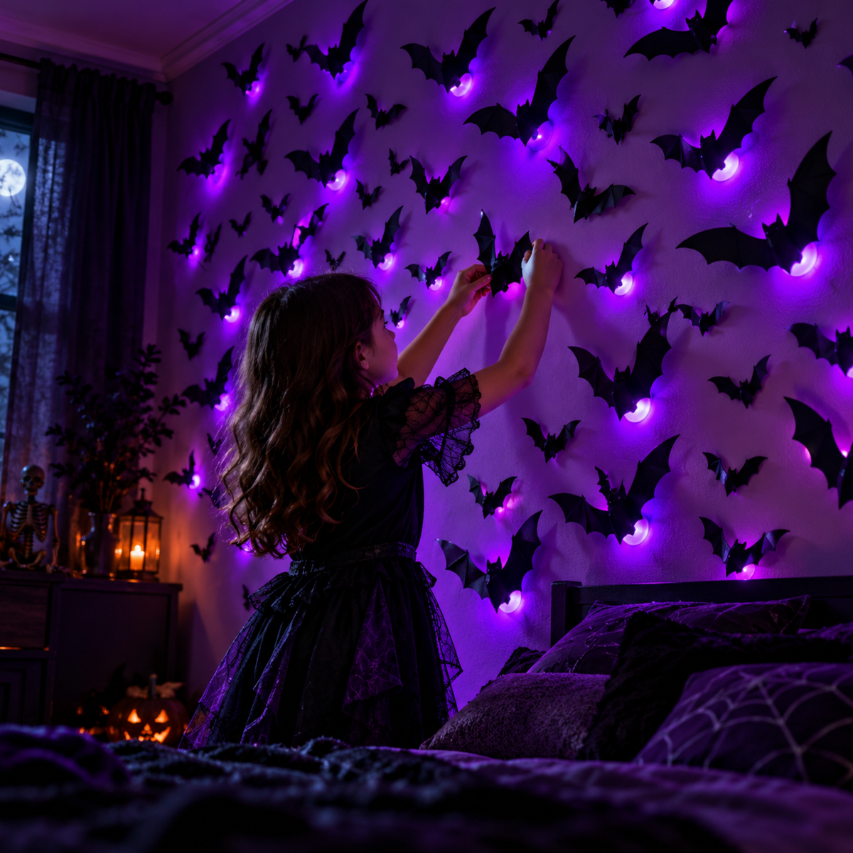 3D LED Glowing Halloween Bat
